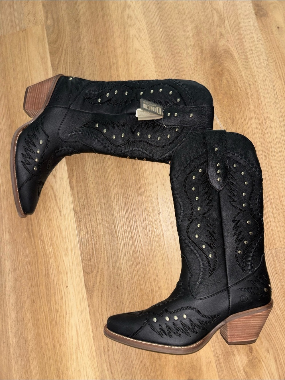 Sz. 11 Dingo Black 'Pretty 'N' Pink' Women's Leather Boots - Picture 7 of 11